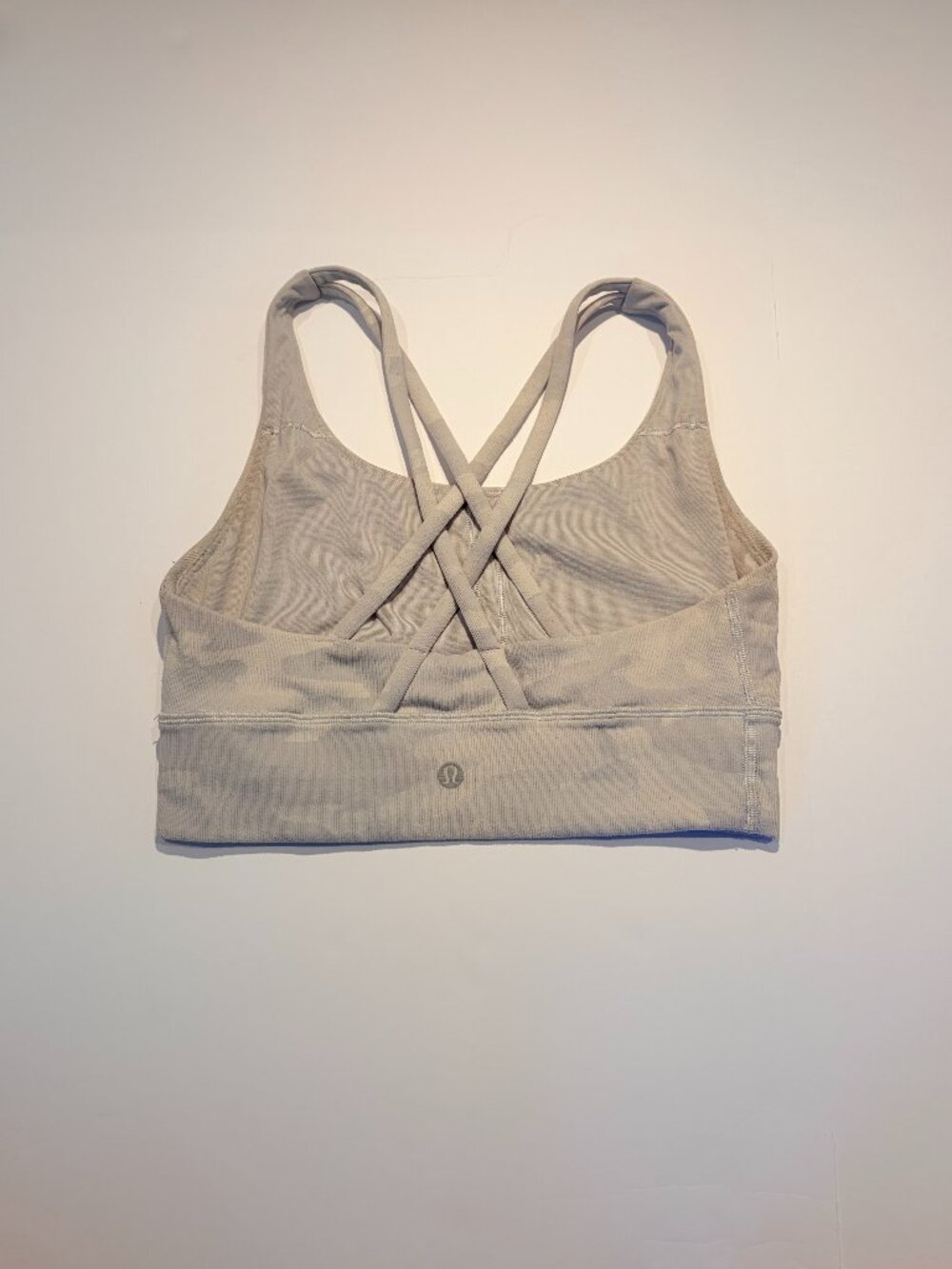 lululemon Energy Bra Medium Support Camo Gray White Size 6